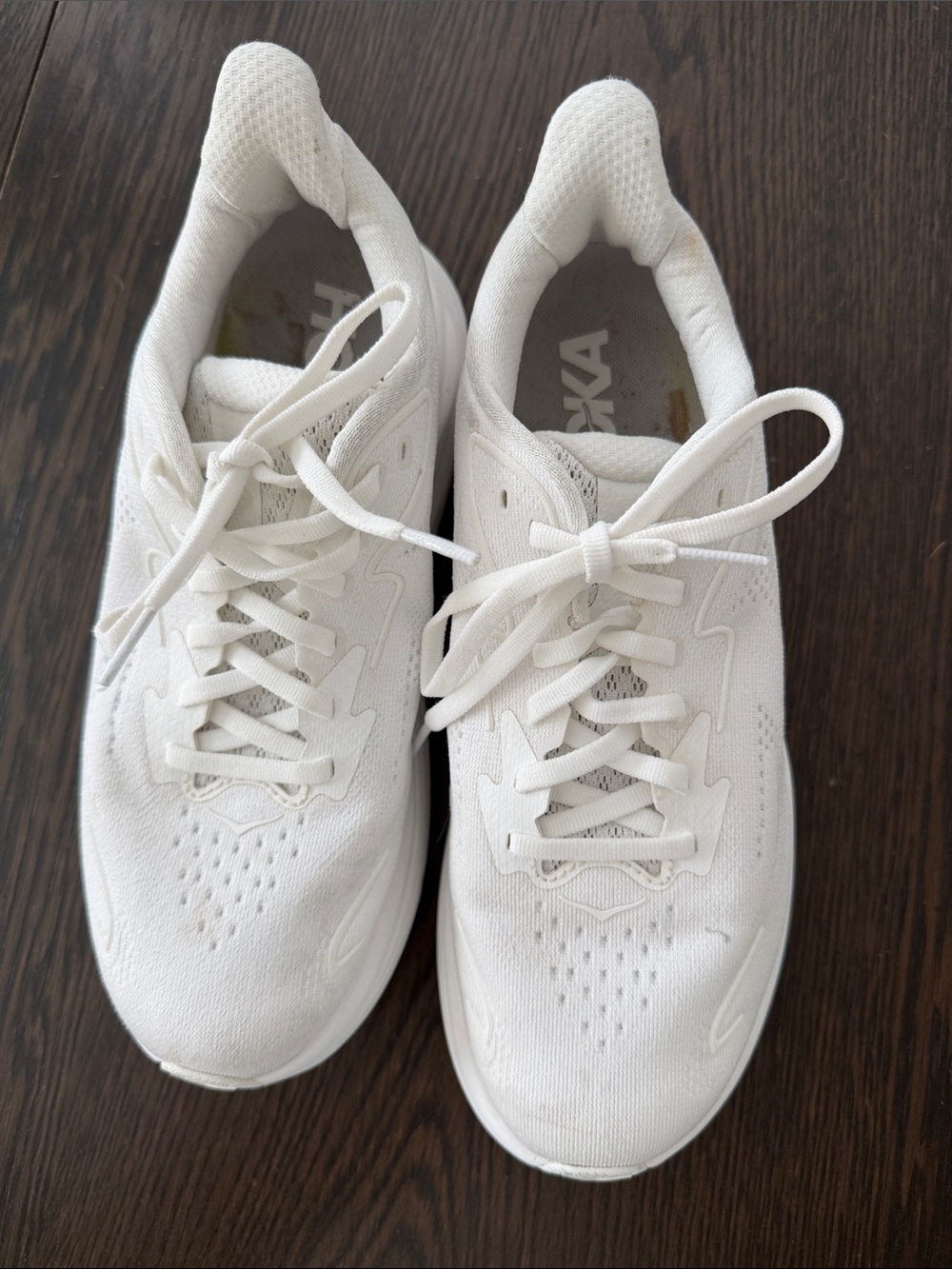 Hoka Women's All-White Clifton 10 Sneakers